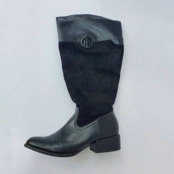 T. Hilfiger MADELEN Black Riding Knee Boots Size 6.5 - EUC! - Picture 3 of 16